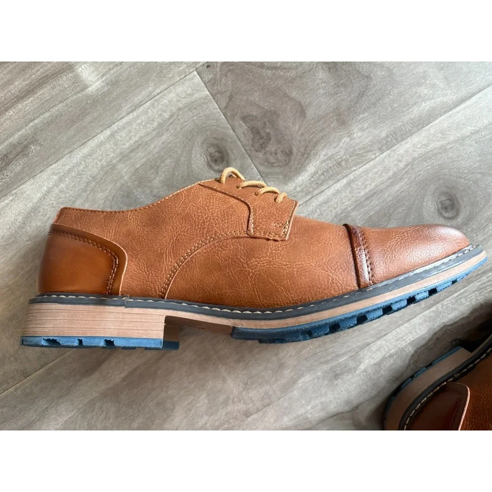 Mens Brown‎ Casual Oxford Formal Business Classic Lace Up Shoes Size 10 US